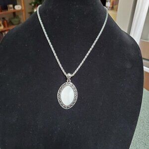 White Shell Silver Pendant